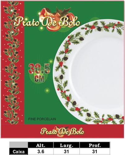 PRATO BOLO NATAL 30,50CM