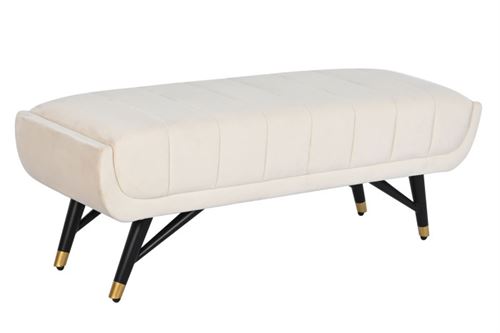MB-206602 BANQUETA POLIÉSTER 120X40X42 VELUDO CREME