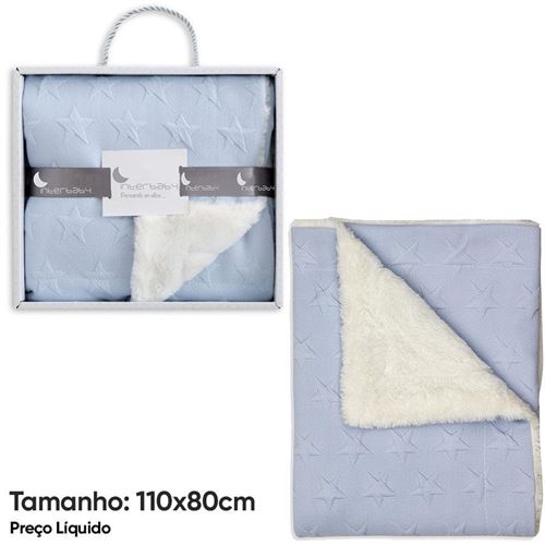 91.00871-01 MANTA ESTRELAS PELO BORREGO 80X110CM AZUL