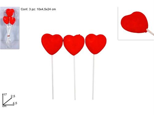 162157 PICK CORAÇAO 3PÇS VELUDO