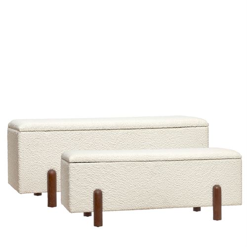 96708 CONJUNTO 2 BANQUETAS MADEIRA E TECIDO