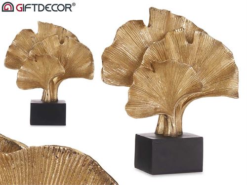 81617 DECORAÇÃO FLOR DOURADA BASE PRETA 22 x 8 x 24,5 cm