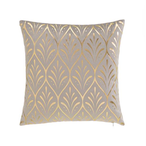 804837 ALMOFADA VELUDO IMPRESSO ARRAY CINZA-ORO 45 X 45 CM