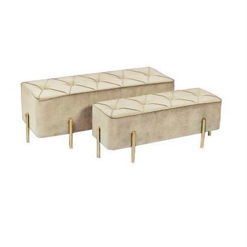 135930796 BANQUETA BEJE C/PES METAL CJ.2 110X44X43 / 90X38X38