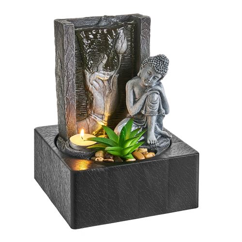802844 FONTE COM LUZ LED POLIRESINA 18 X 18 X 24,50 CM