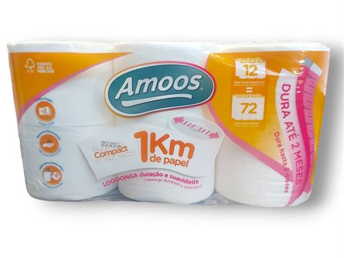 AMOOS PAPEL HIGIENICO CONPACT XXL 1KM PK-12