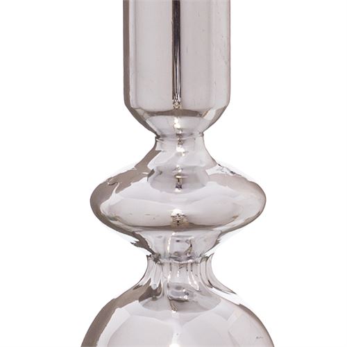 723803 CASTIÇAL CRISTAL PRATA. 9 X 9 X 28 CM