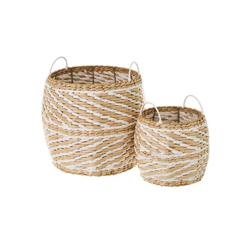 802644 S/2 CESTOS FIBRA NATURAL 32 X 32 X 34 CM