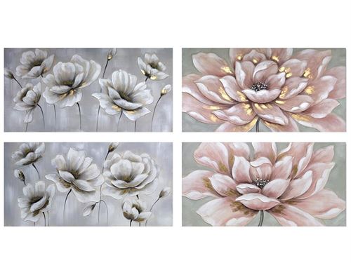 89253 QUADRO FLORES VICTORY 60X120X3CM 4SORT