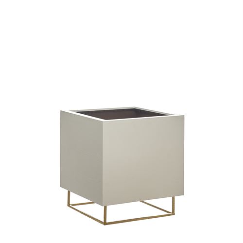 45338 VASO WOOD J17 COM BASE METAL OURO 50CM