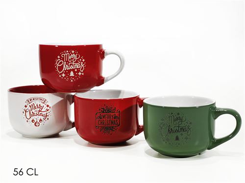475002 ALMOÇADEIRA CERAMICA NATAL 56CL 4 SORTIDOS