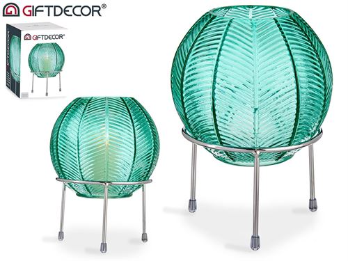 67741 PORTA VELAS METAL VIDRO