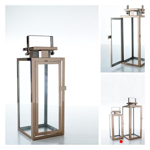 11221323 LANTERNA INOX BRONZE 14X15X34CM RW40013S