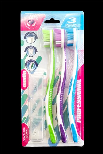 SETABLU CJ-3 ESCOVAS P/DENTES C/PROTEÇAO MEDIO 57429