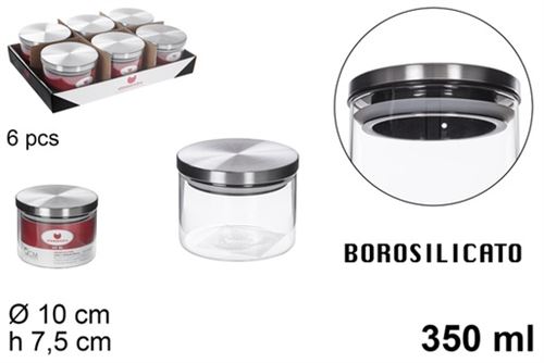115129 FRASCO VIDRO C/TAMPA AÇOINOX 350ML