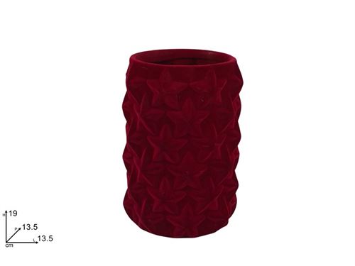 465616 JARRA VELUDO BORDEAUX 19CM