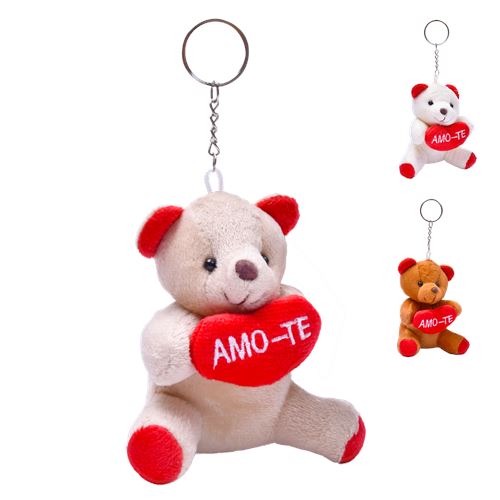 806015 PORTA CHAVES DIA NAMORADOS URSO 10CM