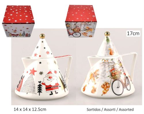 CAFETEIRA CERAMICA NATAL 14X14X16,5CM