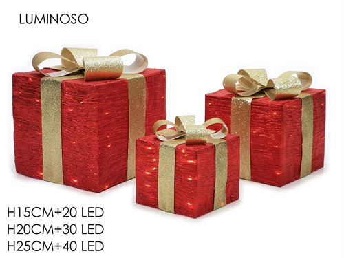 441891 EMBRULHO LUMINOSO SET3 VERMELHO