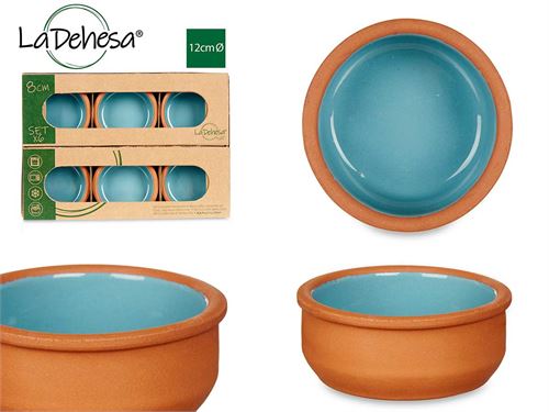 86551 SET 6 TAÇAS BARRO 8CM AZUL 24,5 x 17 x 4,5 cm.