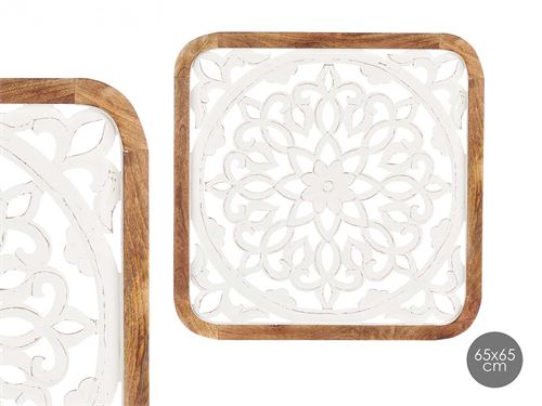 91923 DECORAÇAO PAREDE MDF MANDALA 65x65x3cm