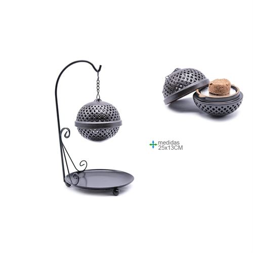 PI-74035 PORTA INCENSO METAL 25x13CM