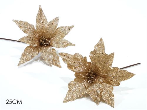 428451 FLOR NATAL OURO 25CM 2SORTIDOS