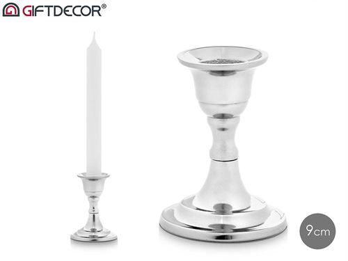 91438 CASTIÇAL METAL PRATA 9CM