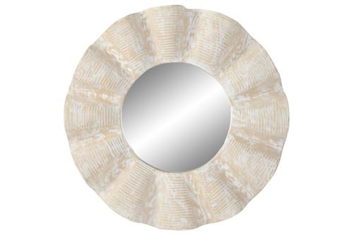 ES-217099 ESPELHO TECA 76X7X76 ENTALHADO DECAPÉ BRANCO