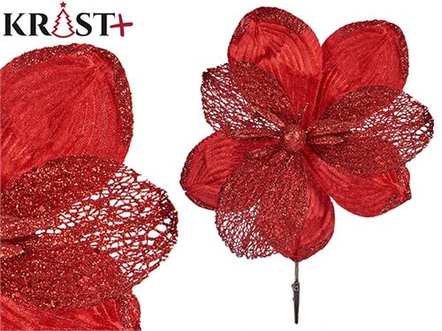98375 FLOR NATAL VELUDO PEQ RED 30CM