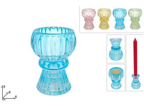 429922 PORTA VELAS VIDRO 2EM1 SORT 8CM