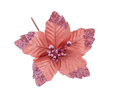 721935 FLOR NATAL TECIDO ROSA 22 X 31 CM