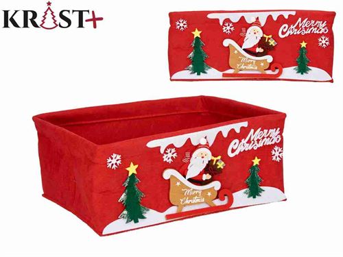 83981 CESTO NATAL VERMELHO RECTANG 30X22CM