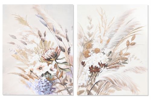 CU-204576 QUADRO LIENZO PINO 90X3,7X120 FLORES 2 SORT