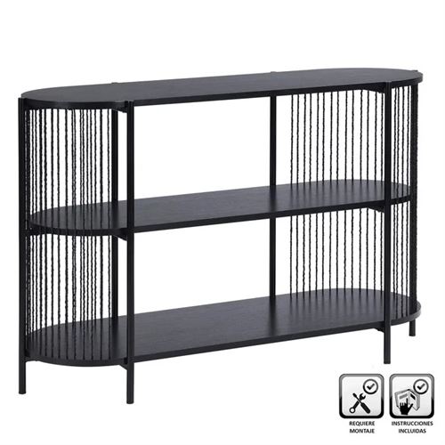 804127 CONSOLA/CÓMODA MANILA MDF-METAL PRETO 124 X 42 X 80 CM