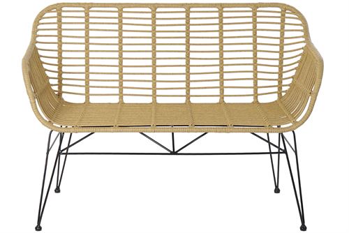 MB-166563 SOFA RATAN SINTETICO METAL 116X55X83 NATURAL