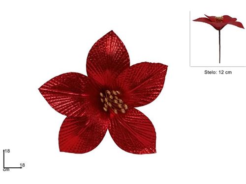 271811 FLOR NATAL VELUDO VERMELHO 18CM