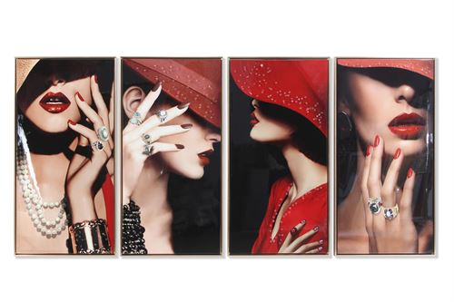 CU-187847 QUADRO LIENZO PS 53X3,5X103 MUJER 4 SORT.