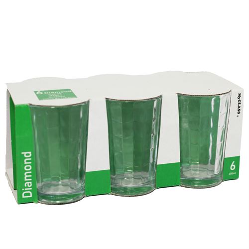 24058 COPO VIDRO MYGLASS DIAMOND PK-6 X200ML