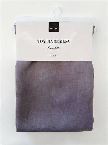 TOALHA MESA RD POLIESTER CINZA 150CM