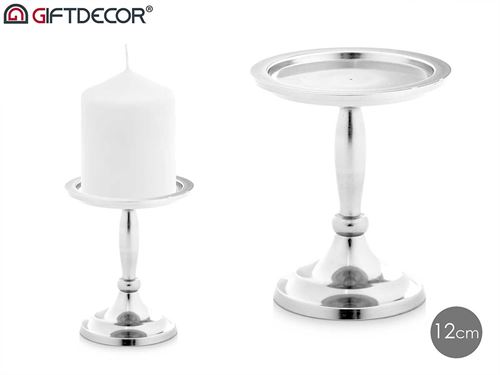 91443 CASTIÇAL METAL PRATA 12CM