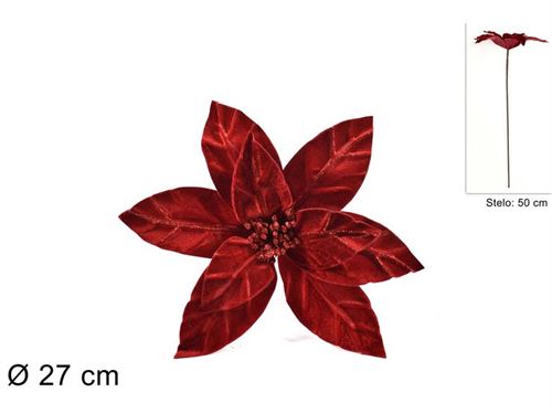 105383 HASTE FLOR NATAL VERMELHA 50CM