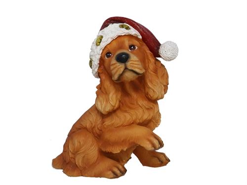 172484 FIGURA MICO CÃO NATAL  3LED C/HAT 20X12X23 CM