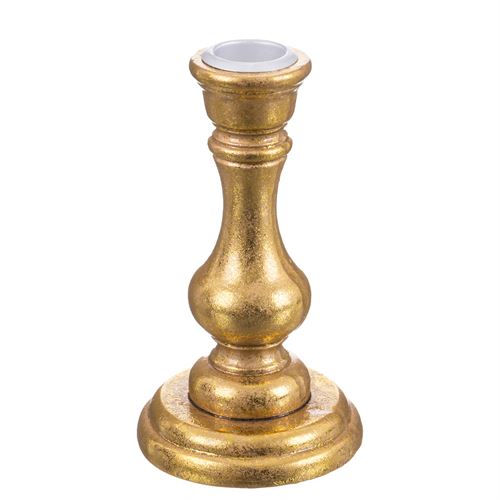 723913 CASTIÇAL RESINA OURO 7,30 X 7,30 X 13 CM