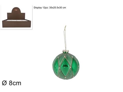 166469 BOLA VIDRO VERDE 8CM