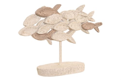 LM-220417 FIGURA RESINA 31X9X21 PEIXES DESGASTADO BEGE