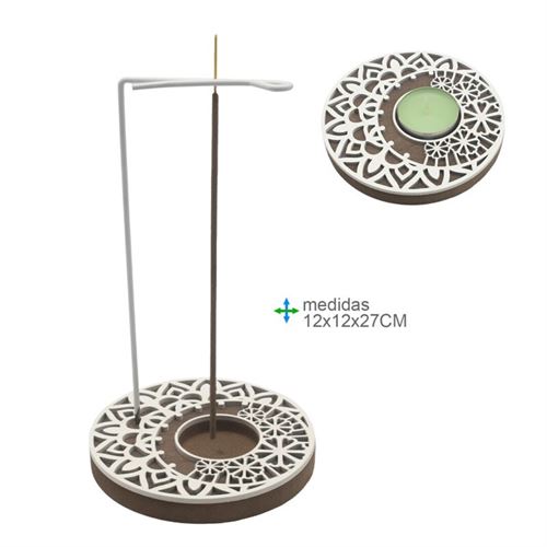 PI-78763 QUEIMADOR INCENSO MADEIRA 12x12x27cm