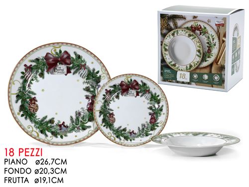 524207 SERVIÇO PRATO NATAL 18PÇS