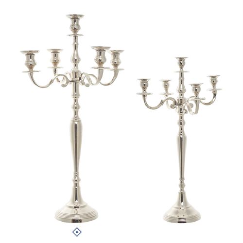 88839 CASTIÇAL ALUMINIO 5 BRAÇOS PRATA  C 44,50 L 44,50 A 81,00