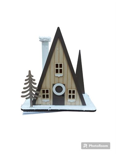 77229 CASA WOOD C/LUZ 18,3X12,3X19CM